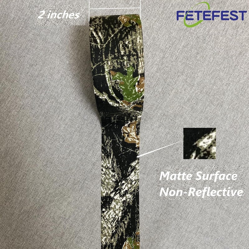 Fetefest Camo Tape Camouflage Tape No Residue, Non-Reflective 2" by 30Yard with Various Camo Patents - Image 2